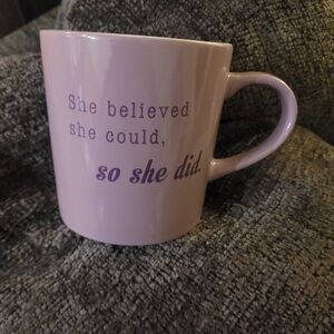 COFFEE MUG Purple Inspirational "She believed she could so she did"
